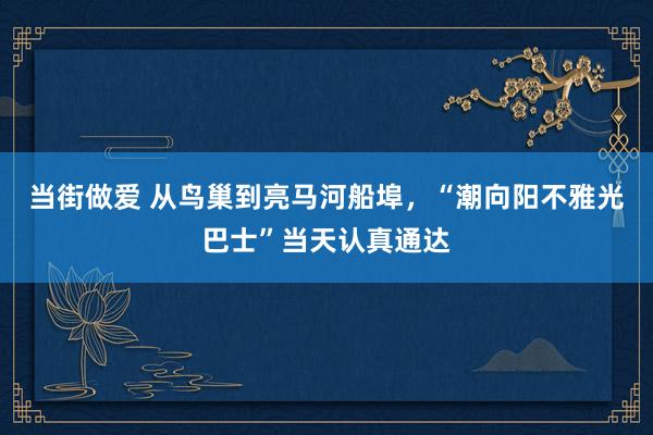 当街做爱 从鸟巢到亮马河船埠，“潮向阳不雅光巴士”当天认真通达