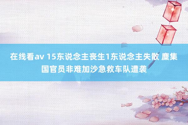 在线看av 15东说念主丧生1东说念主失散 麇集国官员非难加沙急救车队遭袭