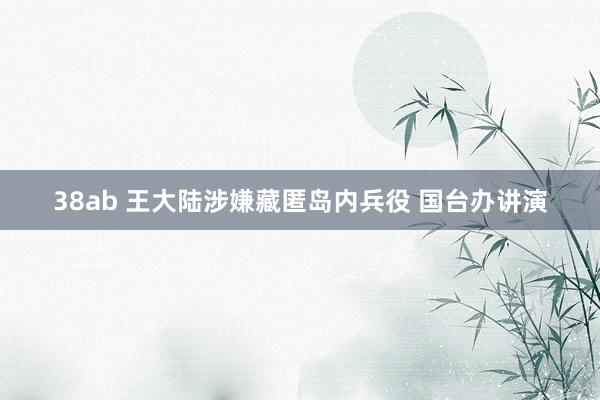 38ab 王大陆涉嫌藏匿岛内兵役 国台办讲演