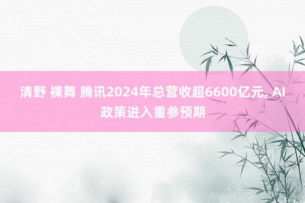清野 裸舞 腾讯2024年总营收超6600亿元， AI政策进入重参预期