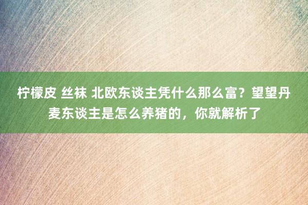 柠檬皮 丝袜 北欧东谈主凭什么那么富？望望丹麦东谈主是怎么养猪的，你就解析了