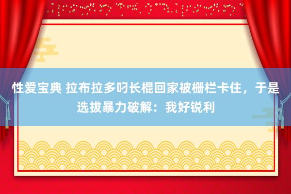 性爱宝典 拉布拉多叼长棍回家被栅栏卡住，于是选拔暴力破解：我好锐利