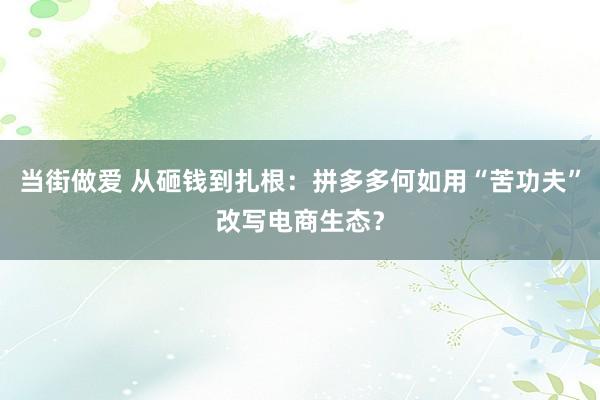 当街做爱 从砸钱到扎根：拼多多何如用“苦功夫”改写电商生态？